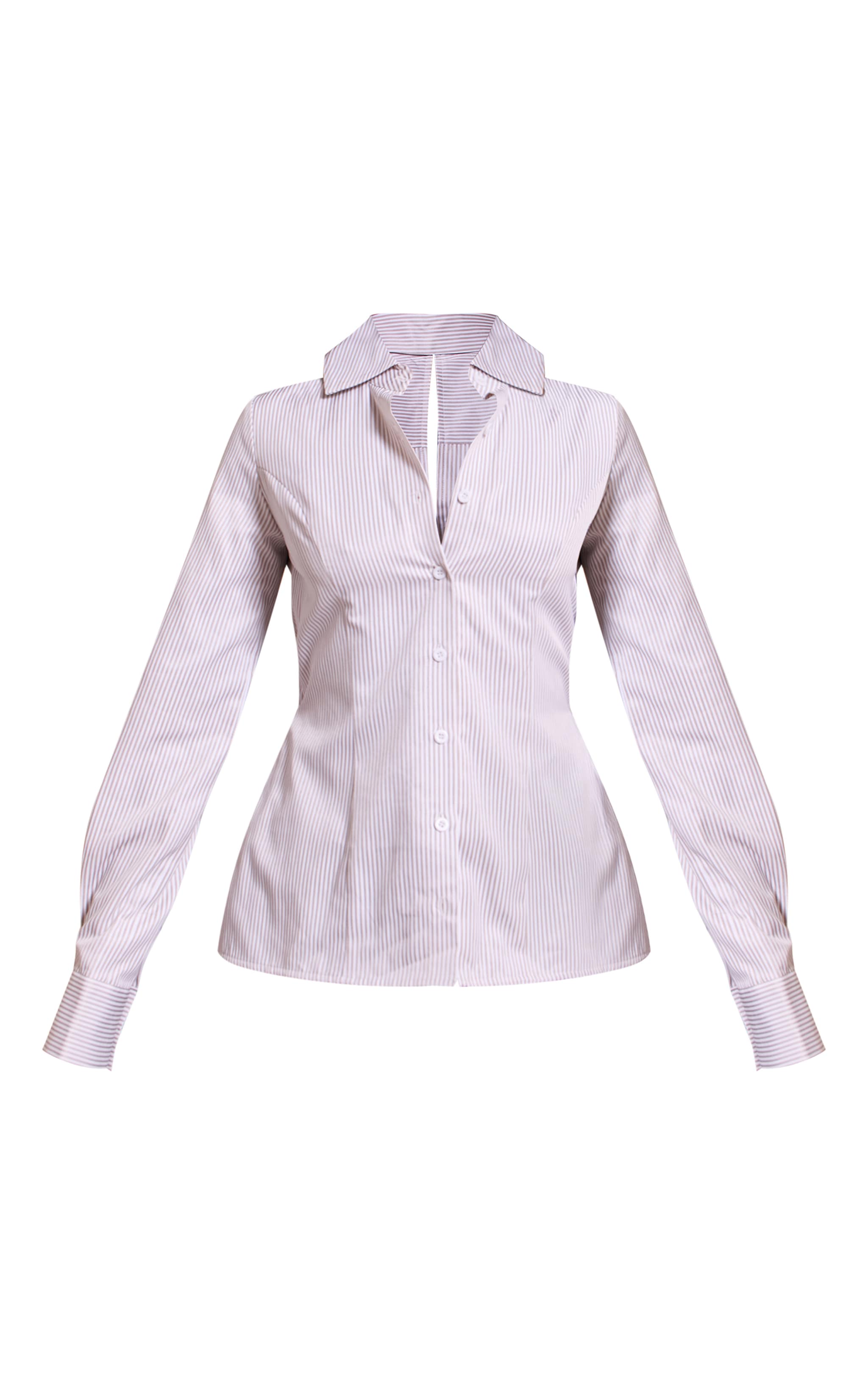 Petite White Tie Back Collared Shirt image 5