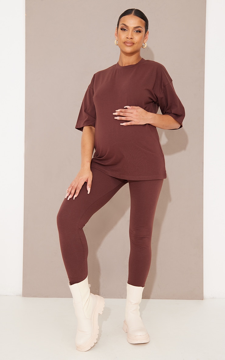 Maternity Chocolate Oversized T Shirt image 3