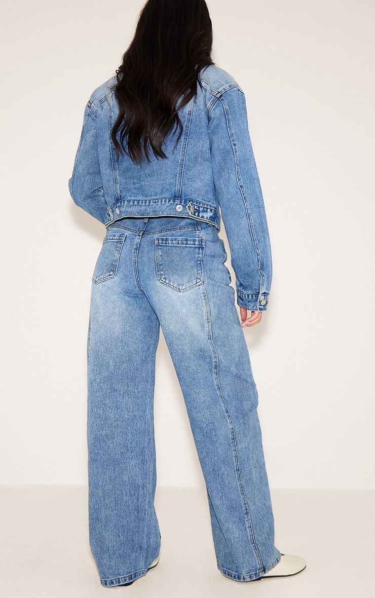 Vintage Seam Detail Low Rise Barrel Jeans image 3