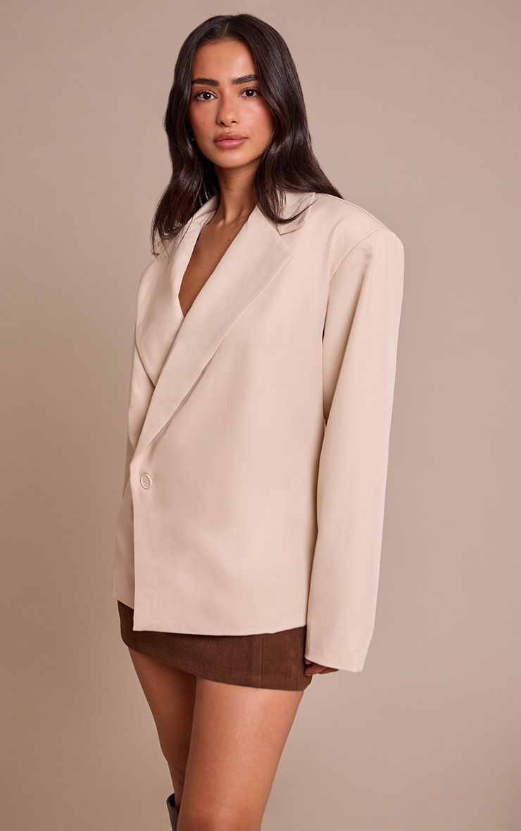 Petite Stone Oversized Boxy Crossover Blazer image 4