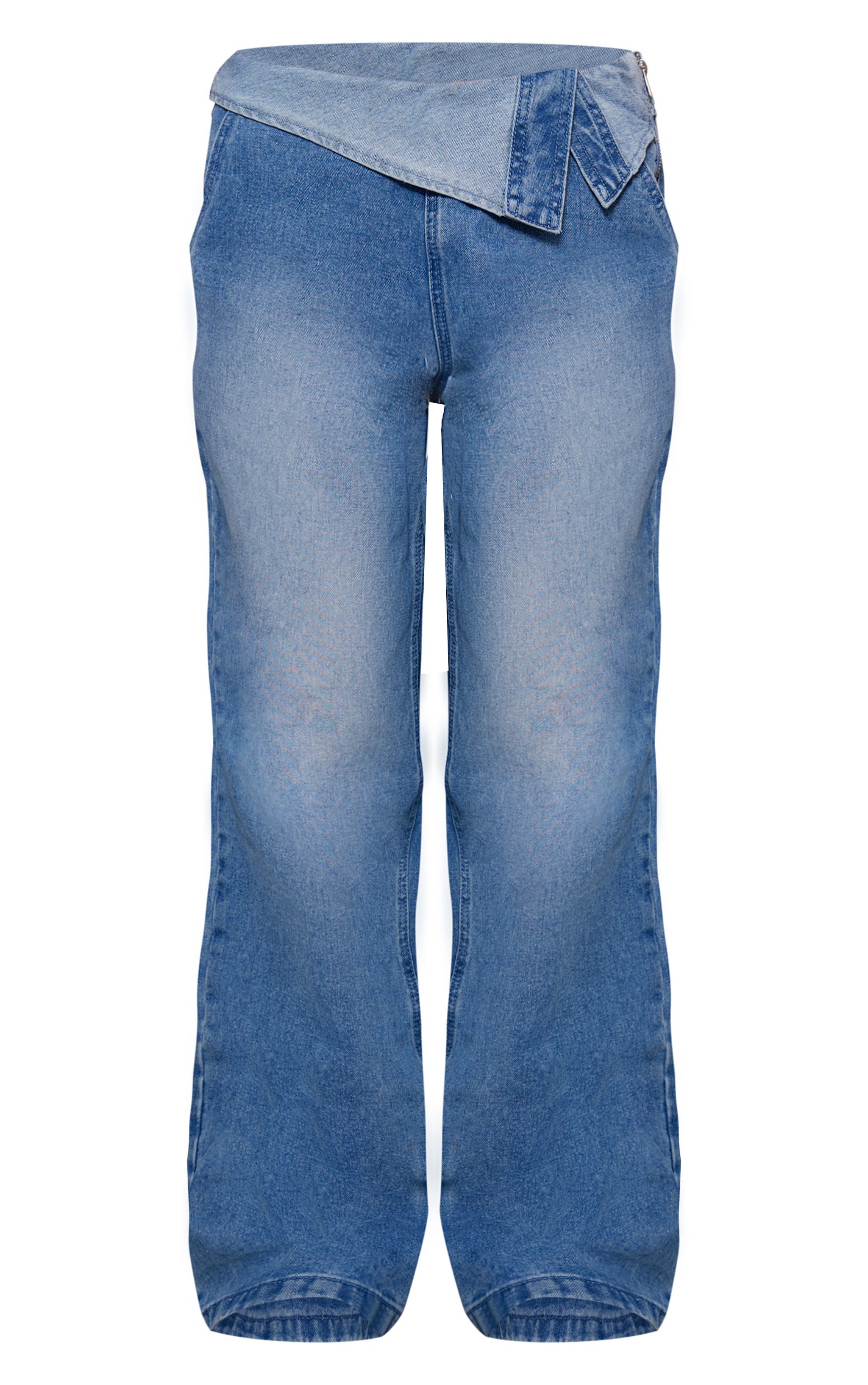 【Anyone more】[A/M] Folder Medium Wide Washing Denim PT ONLY Onlmadison Blush Hw Wide Dnm Dot372 Noos – szerokie