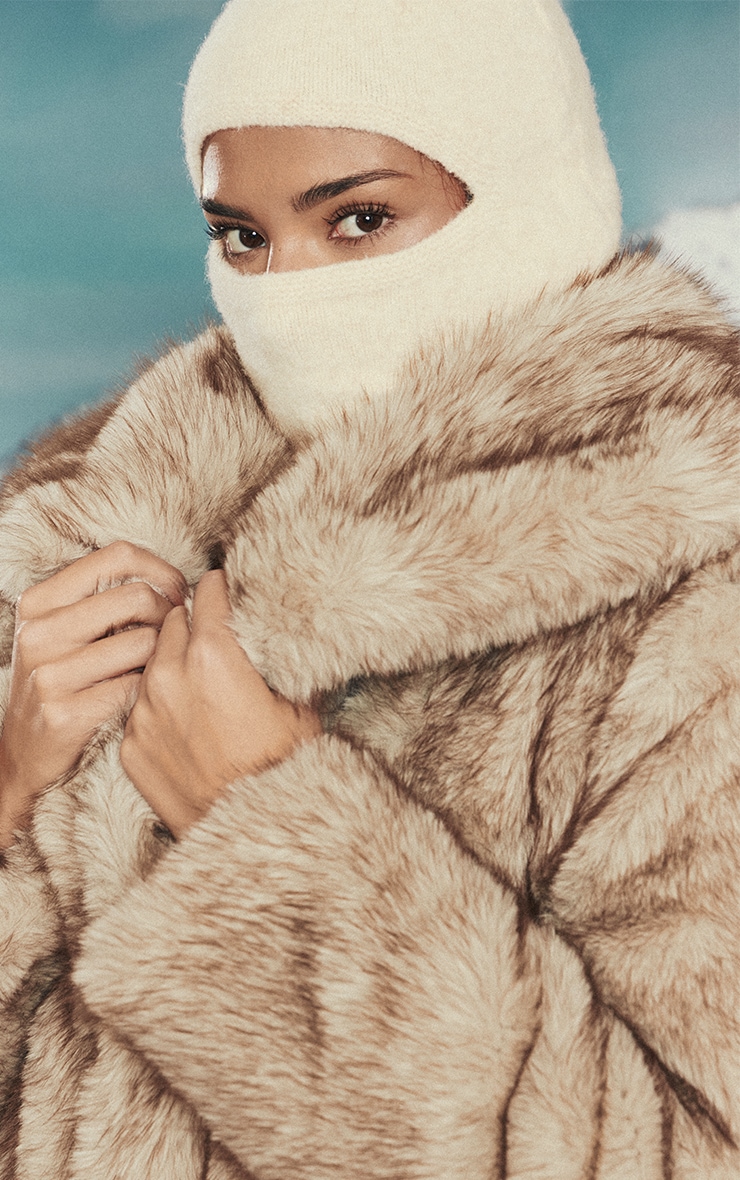 Cream Knitted Balaclava  image 1