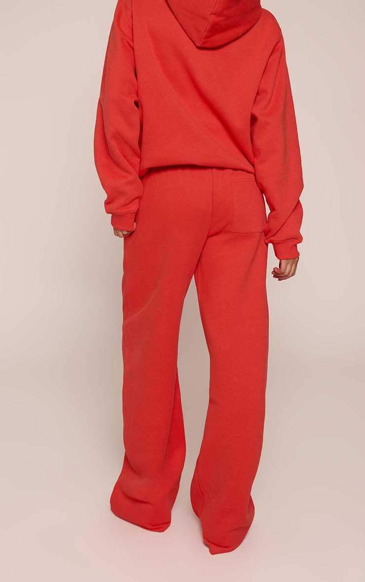 Jogging sweat droit en coton polaire rouge brodé "PLT Sport" image 3