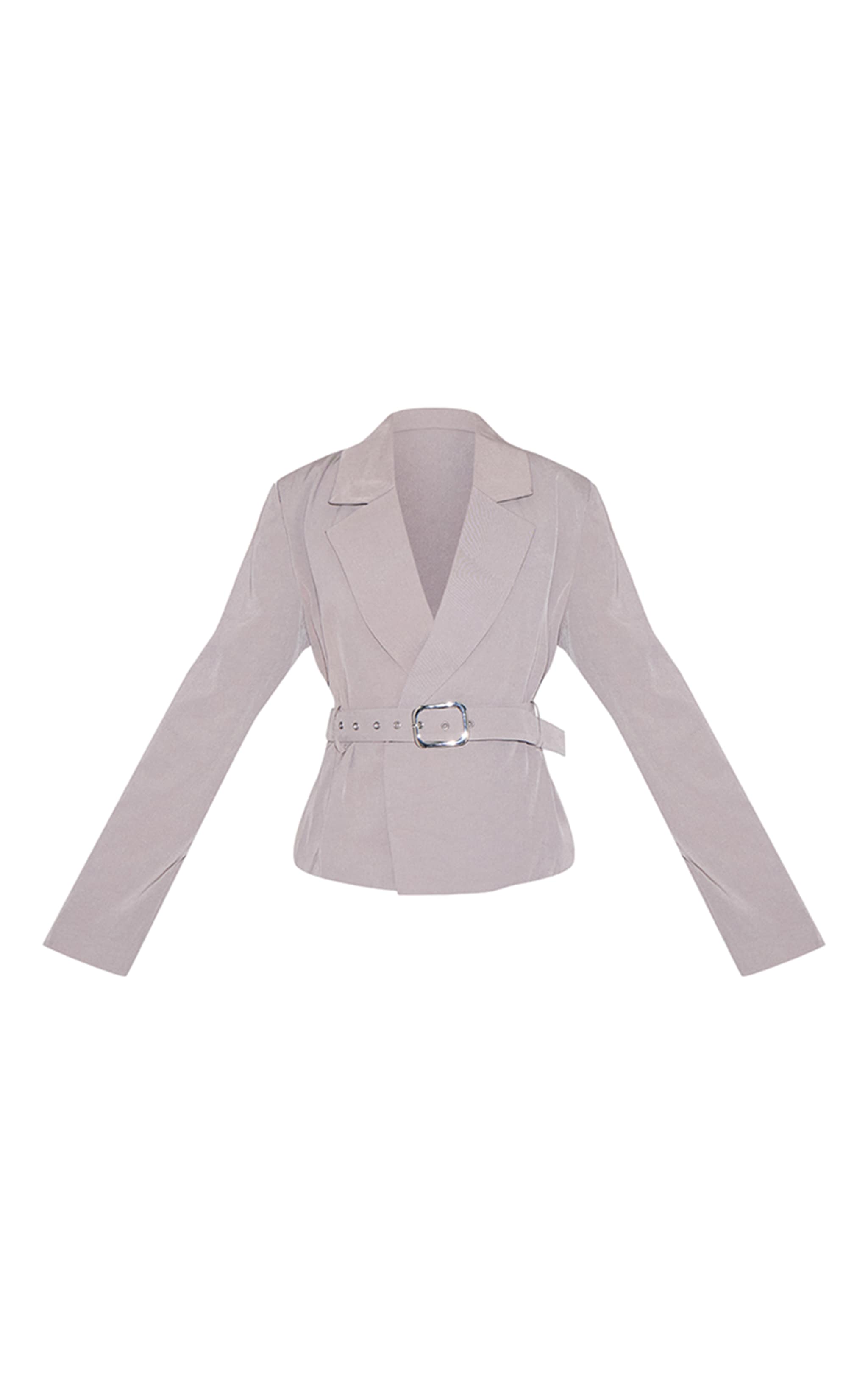 Grey Tailored Woven Cropped Trench image 5