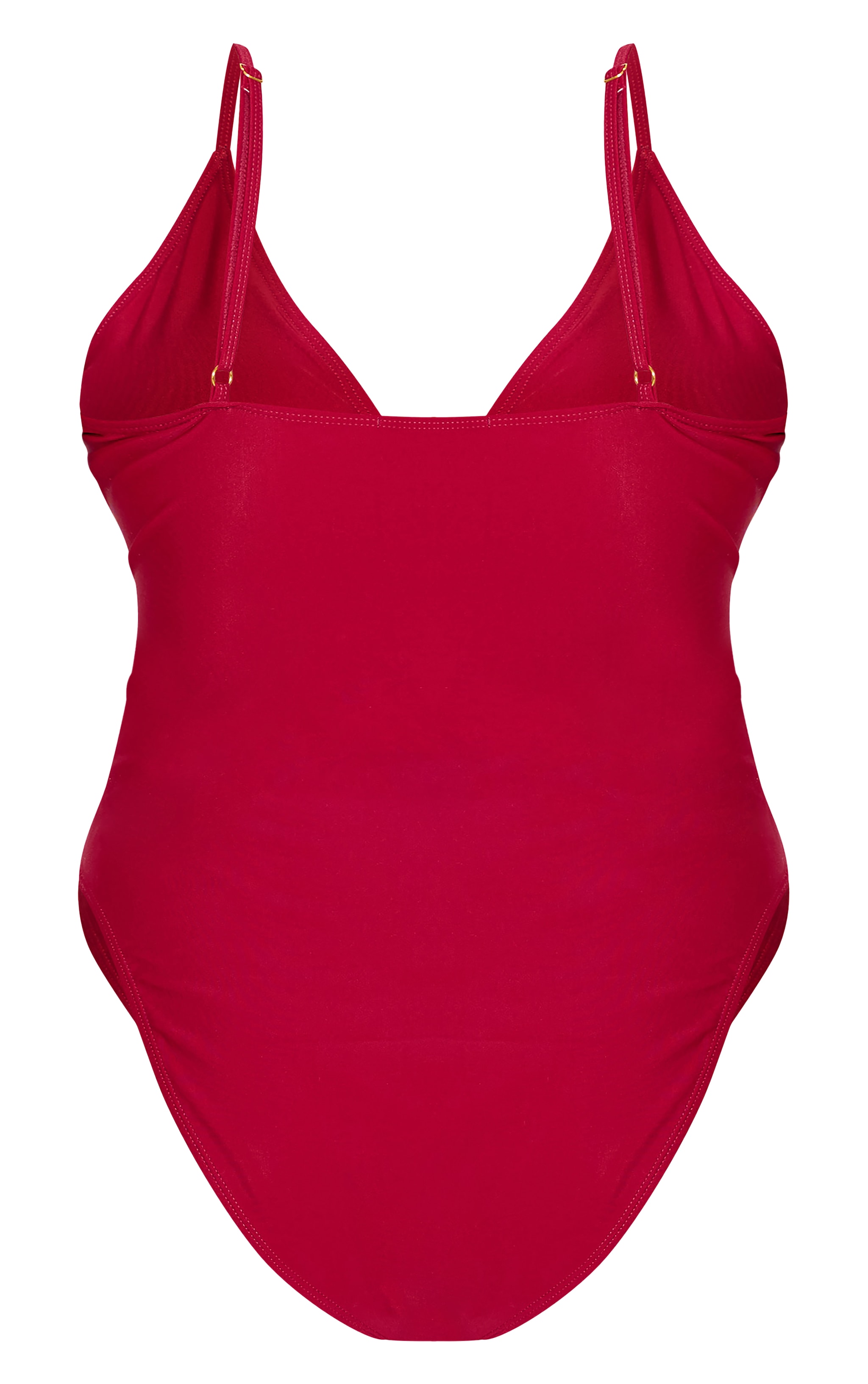 Plus Maillot de bain bordeaux noué devant à découpe image 6