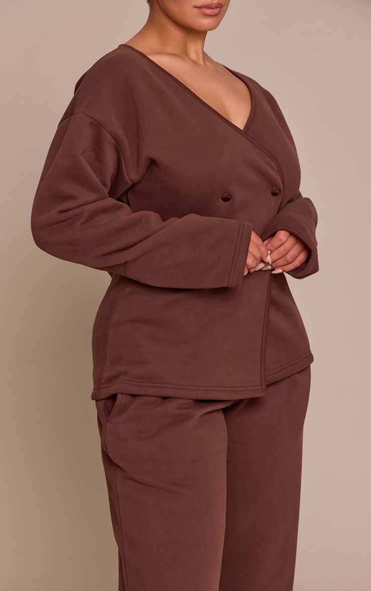 Shape Chocolate Button Up Sweat Cardigan image 4