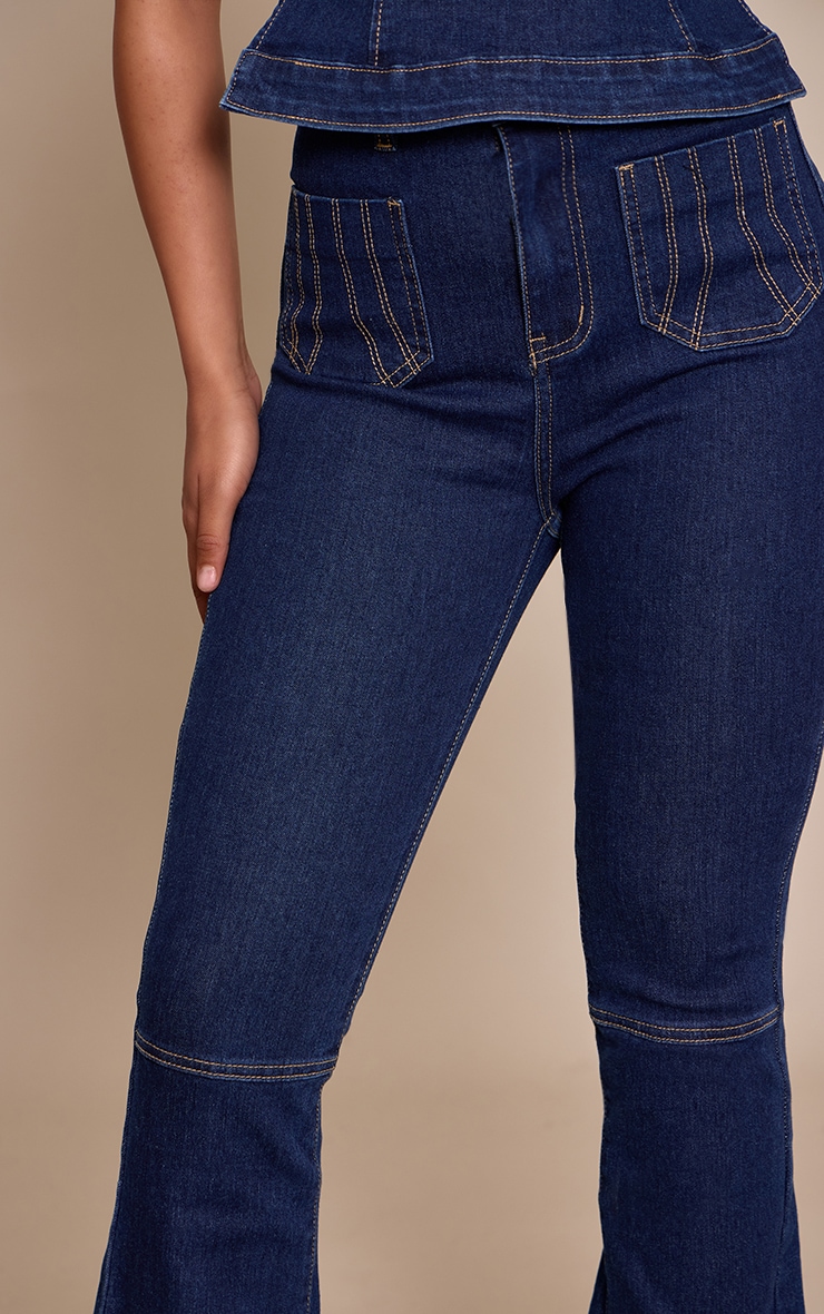 Petite Jean flare ajusté indigo image 4