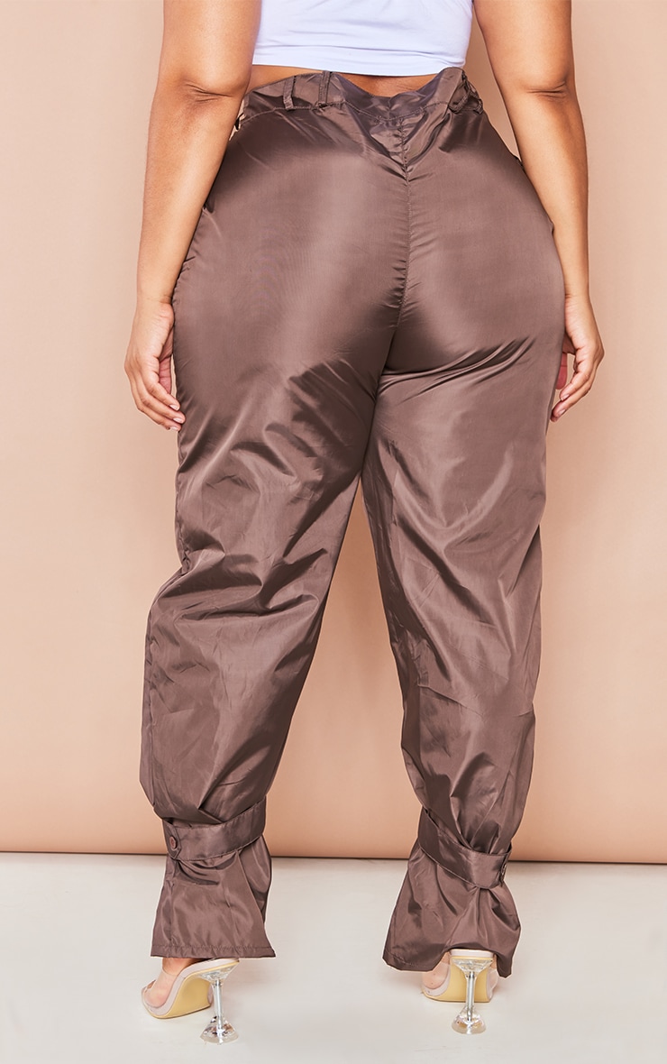 Plus Chocolate Tie Cuff Nylon Sweatpants image 3