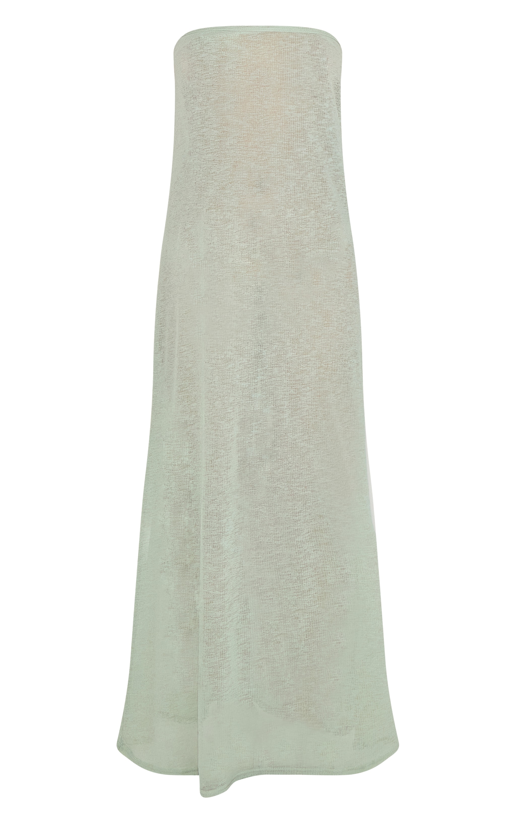 Khaki Textured Bandeau Column Maxi Dress image 5