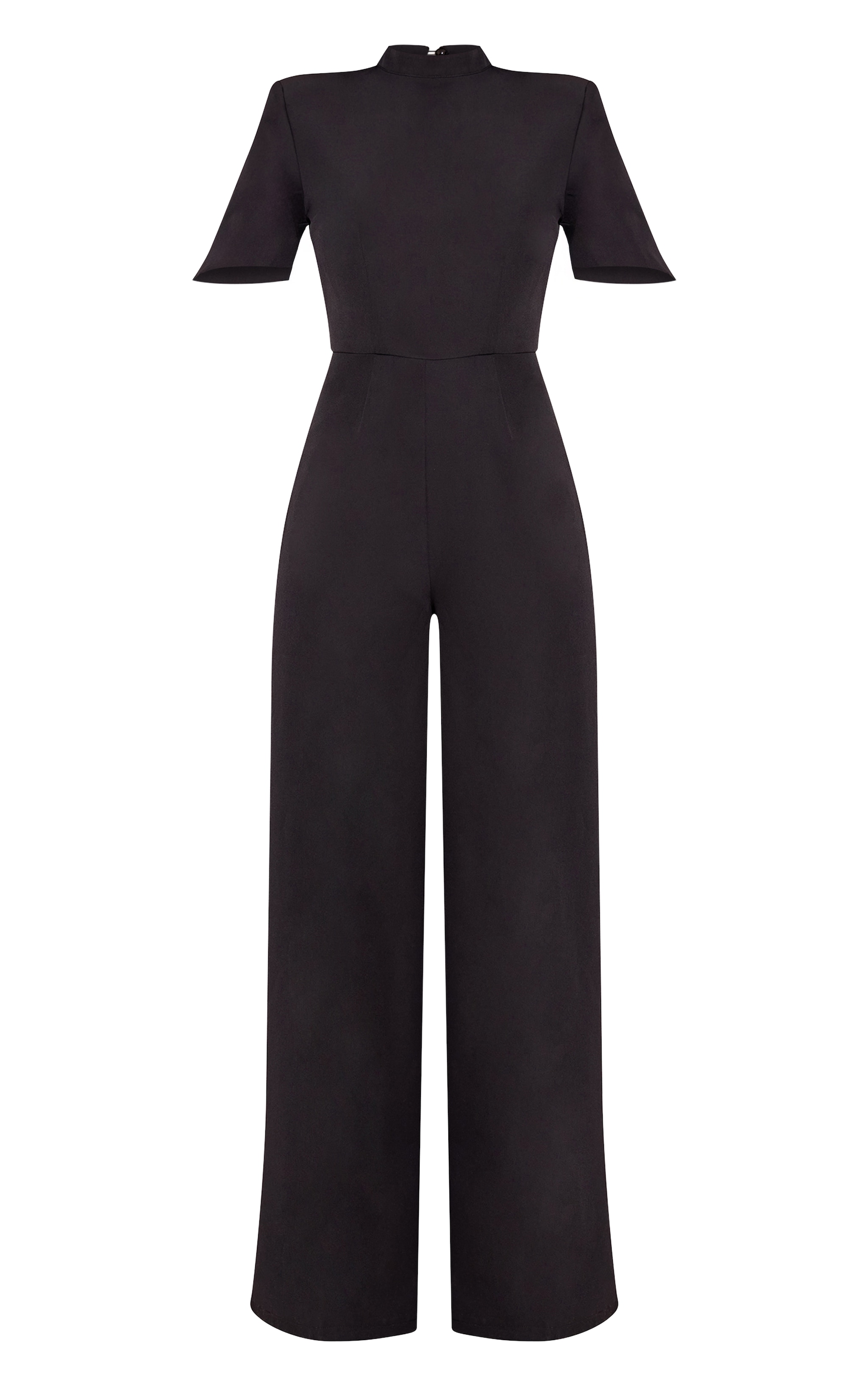 Black Tailored Short Sleeve Jumpsuit image 5