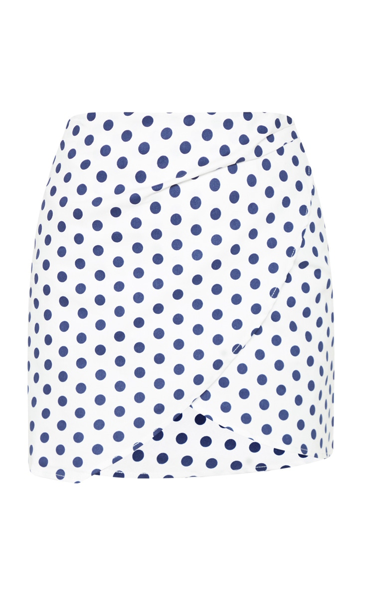 White polka dot 2025 denim skirt