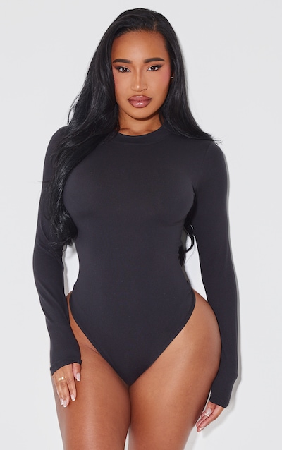 Shape Black Sculpted Long Sleeve Bodysuit