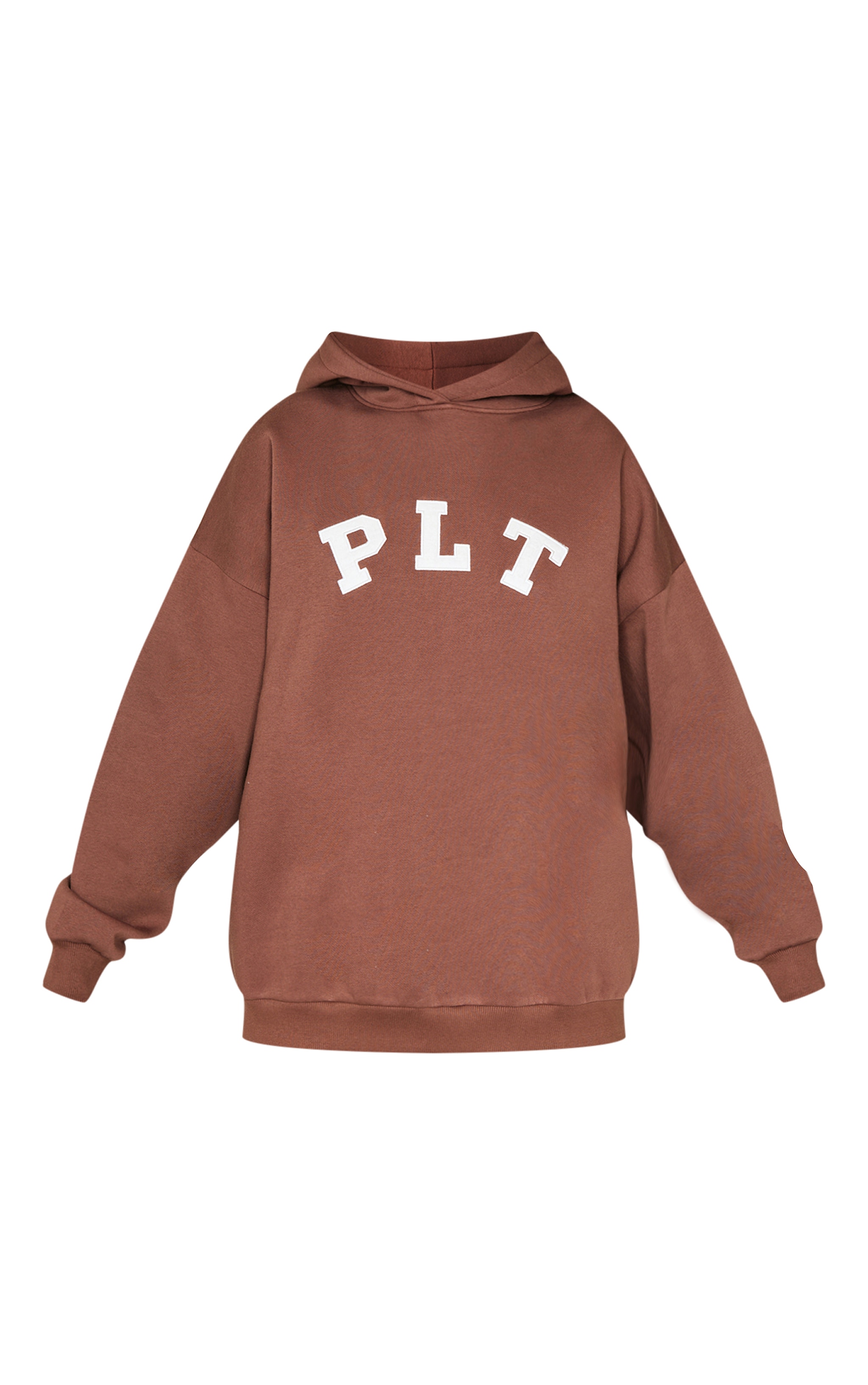 PRETTYLITTLETHING Dark Chocolate Logo Oversized Hoodie image 5