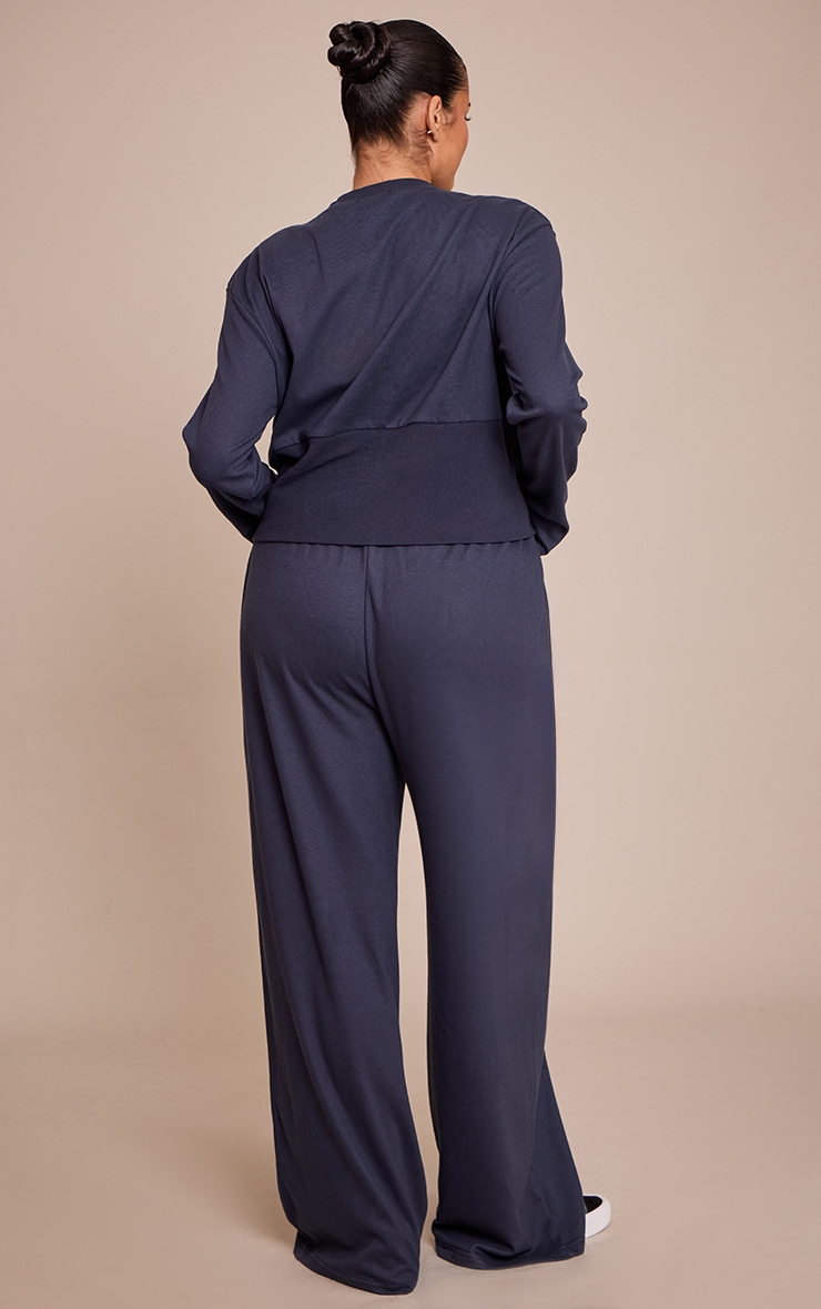 Plus Navy Super Soft Wide Leg Pants image 3