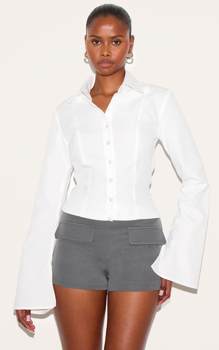 Charcoal Tailored Woven Pocket Front Hot Pants image 4