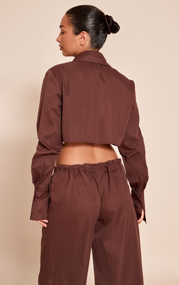 Dark Brown Cropped Shirt image 2