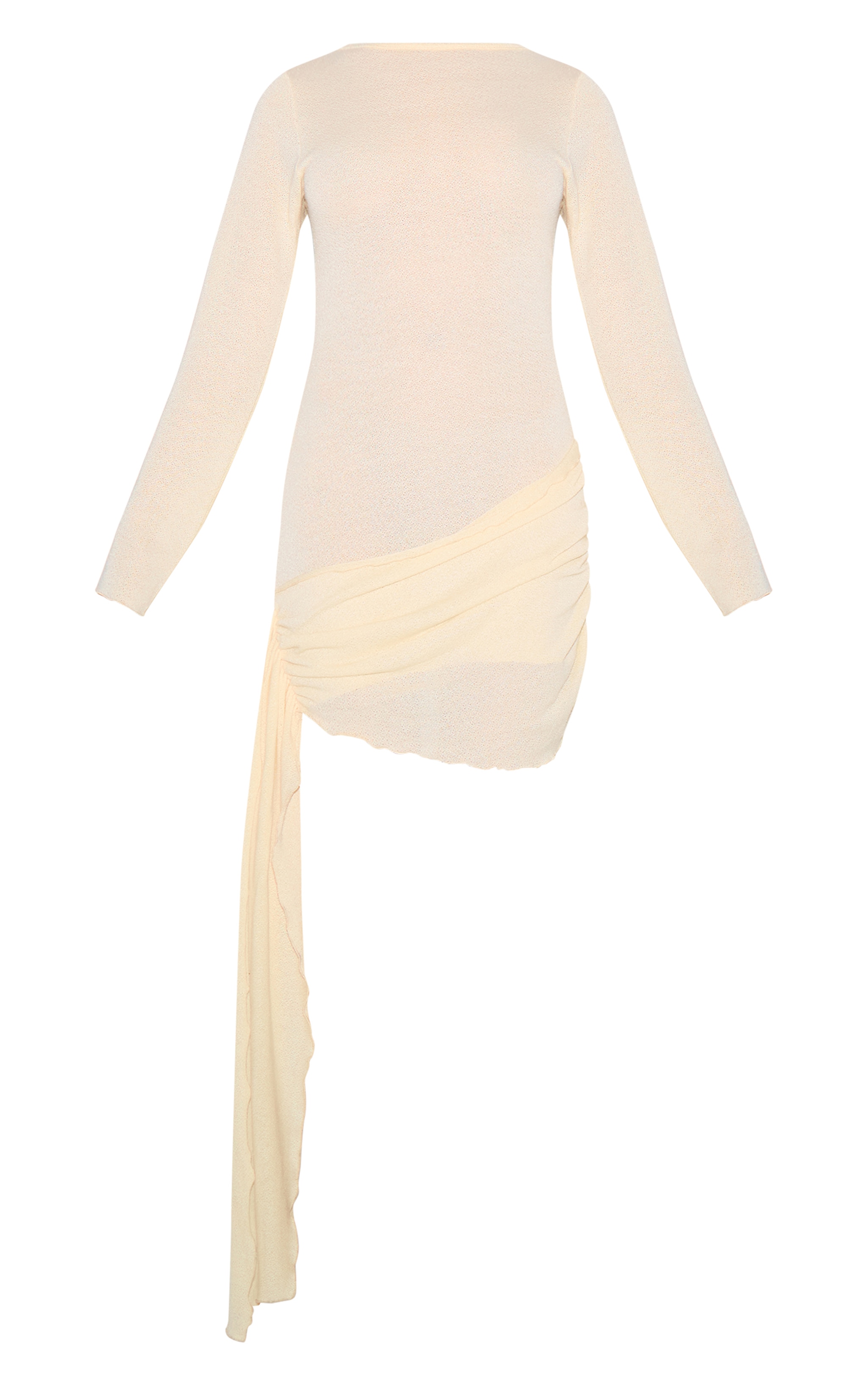 Petite Mini robe texturée crème transparente nouée devant image 5