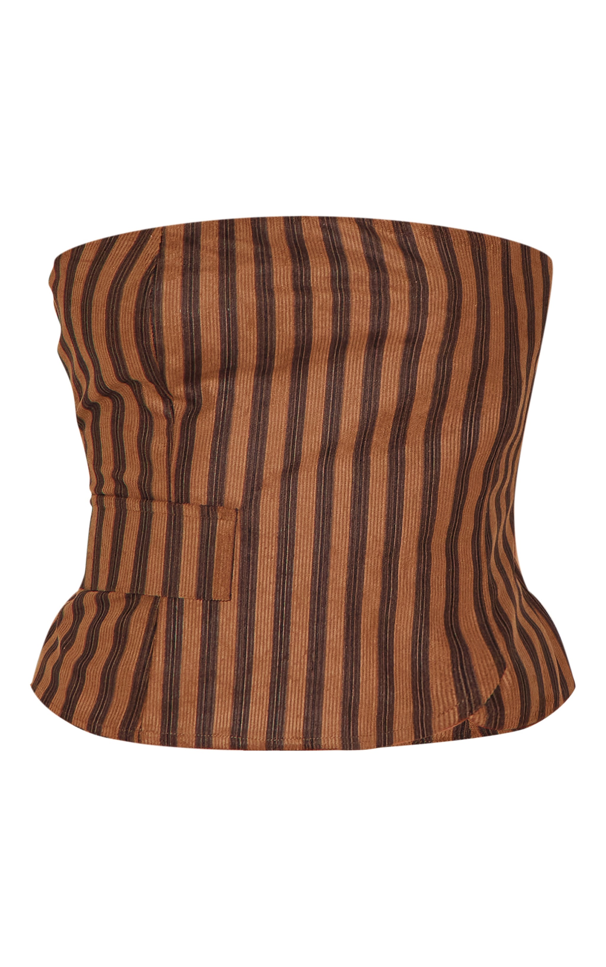 Brown Corduroy Striped Bandeau image 1