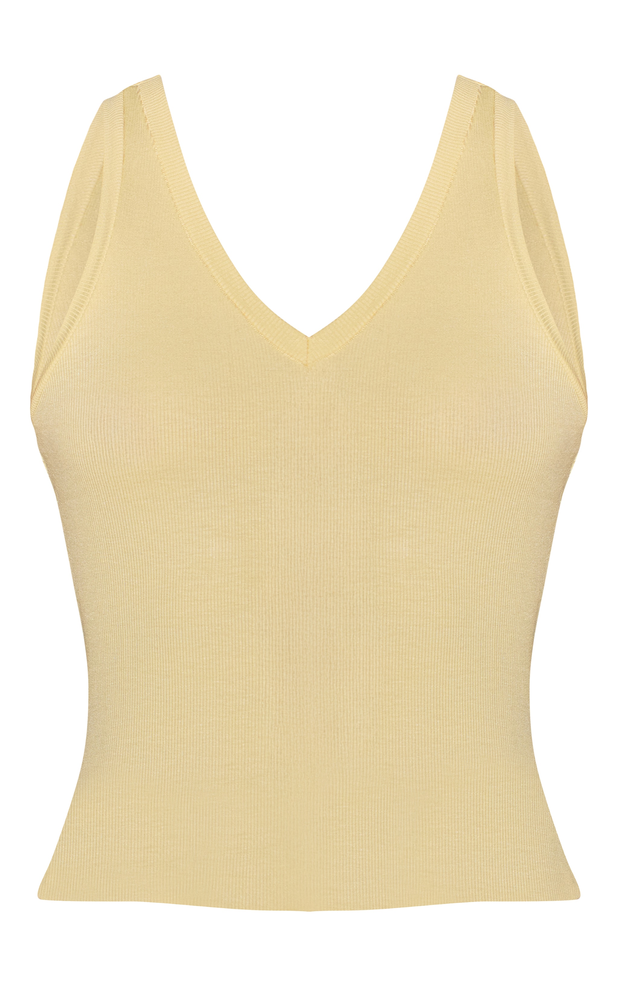 Butter Cream Soft Rib V Neck Vest Top image 5
