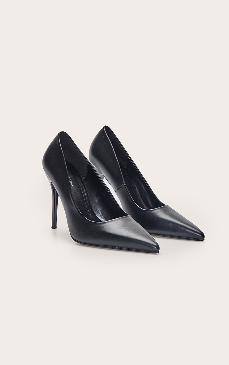 Black PU Court Shoe image 3