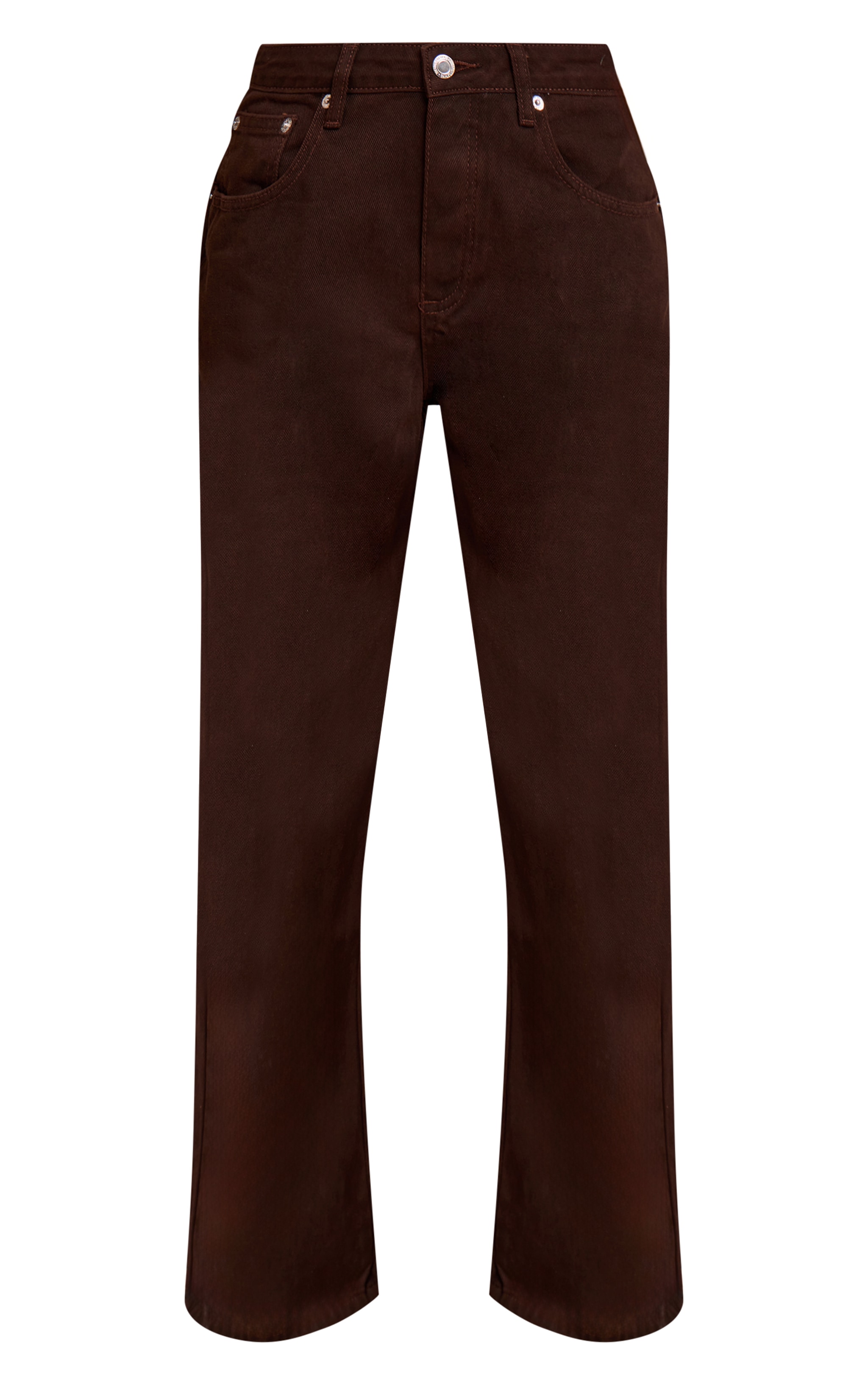 Dark Chocolate Dip Front Straight Leg Jeans