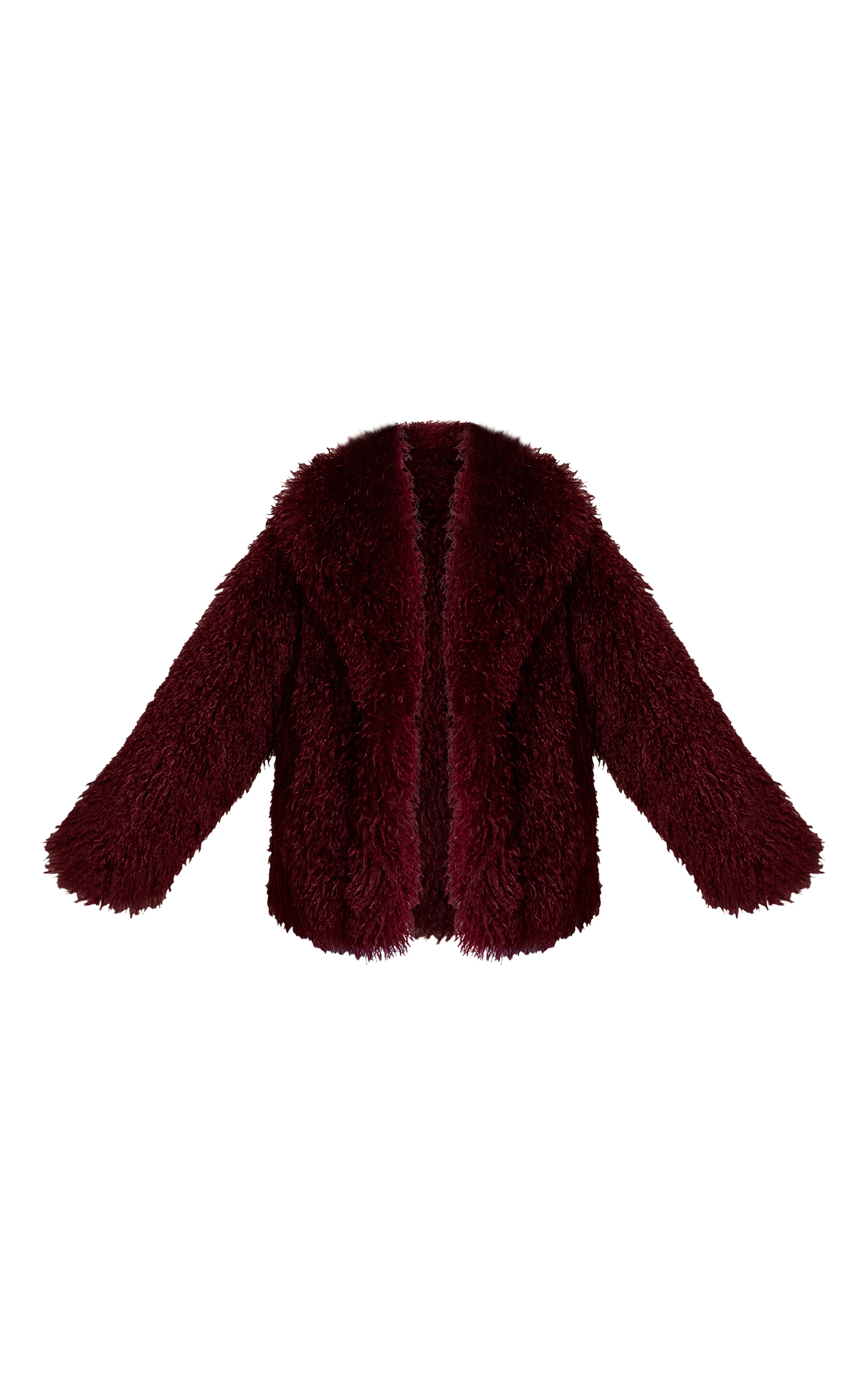 Cherry Red Mongolian Fur Midi Coat image 5