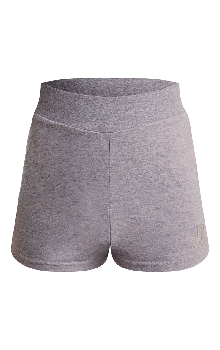 Grey Marl Super Soft PLT Embroidered Shorts image 5