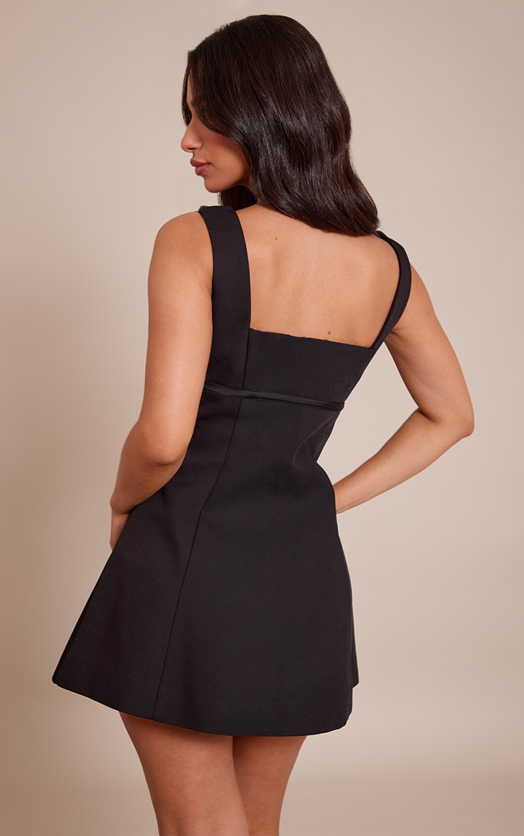 Petite Robe droite tissée deluxe noire à ceinture image 2