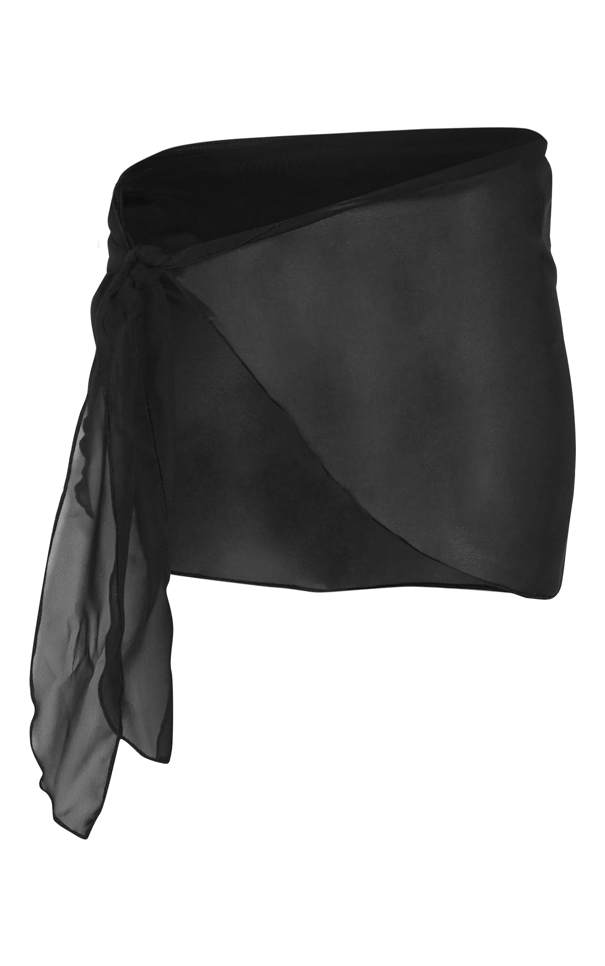 Black Chiffon Side Tie Beach Sarong image 1