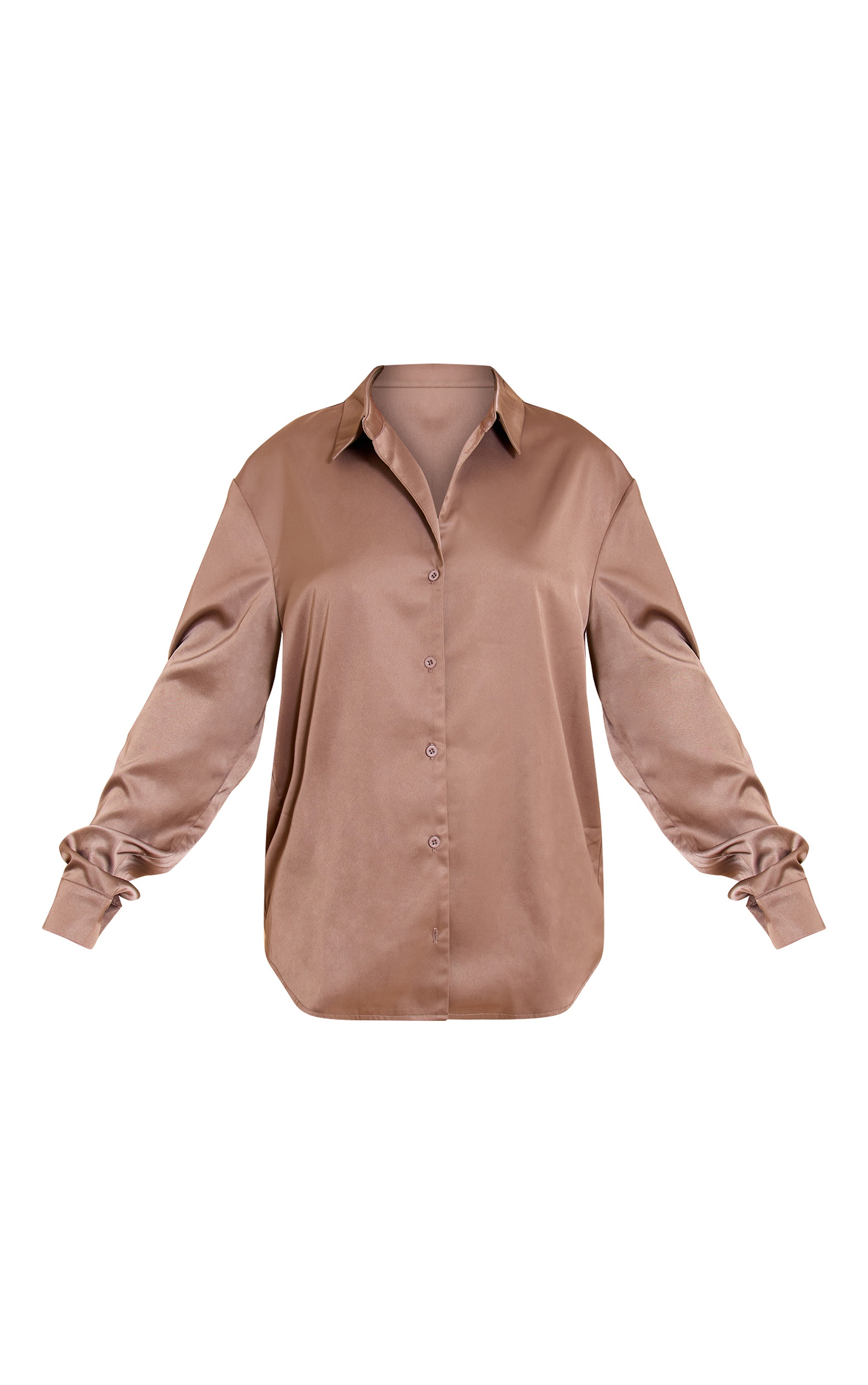 Chemise oversize satinée gris champignon image 5