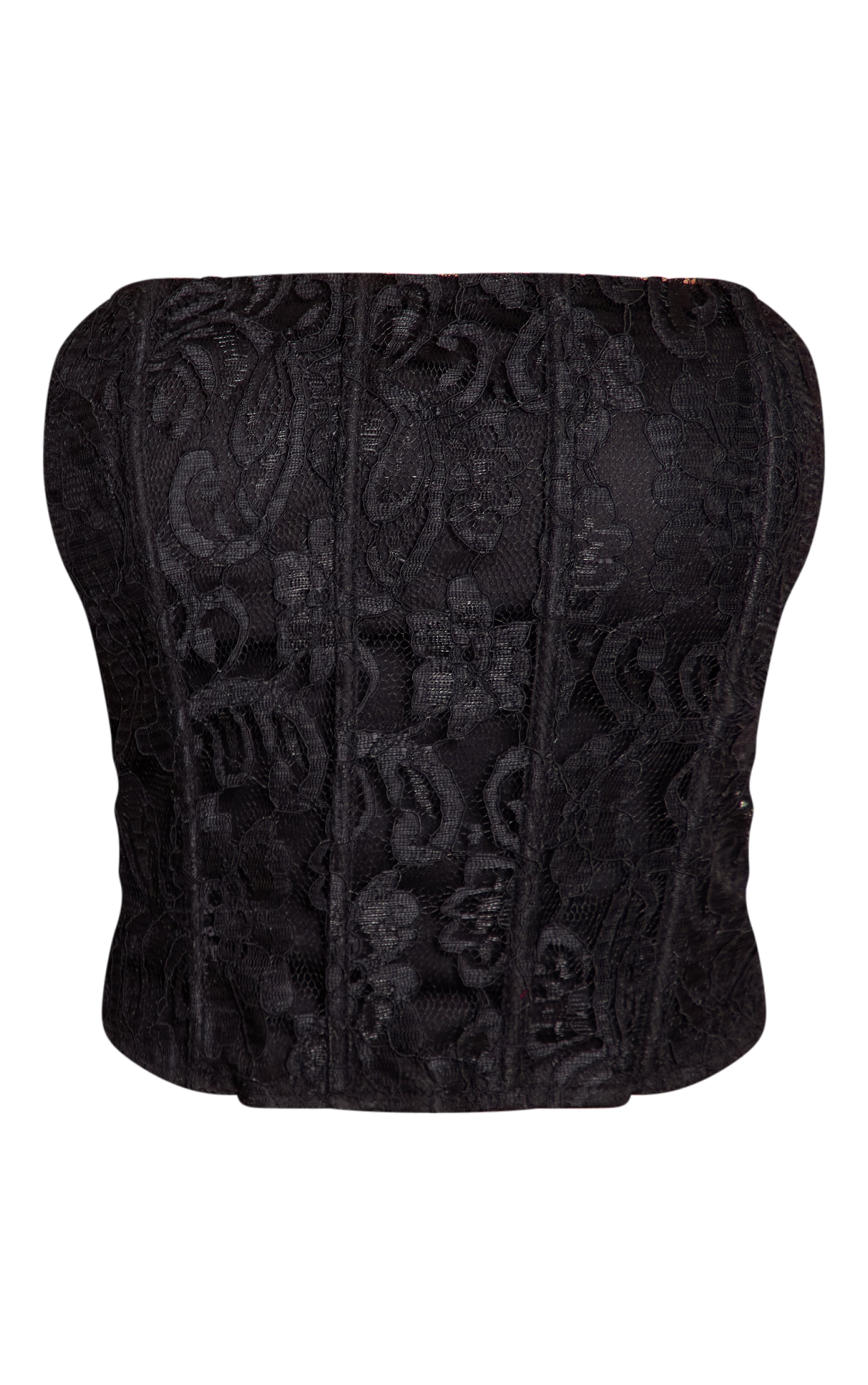 Black Lace Boned Bandeau Corset Top image 5