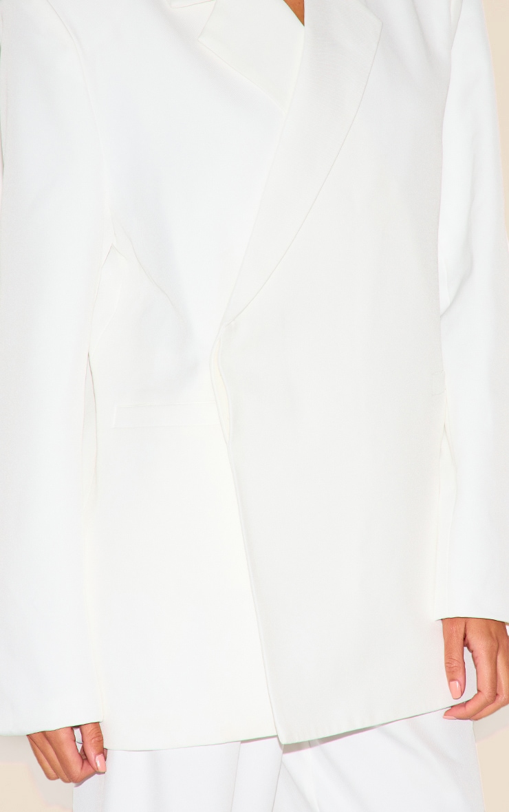 White Tailored Woven Blazer image 4