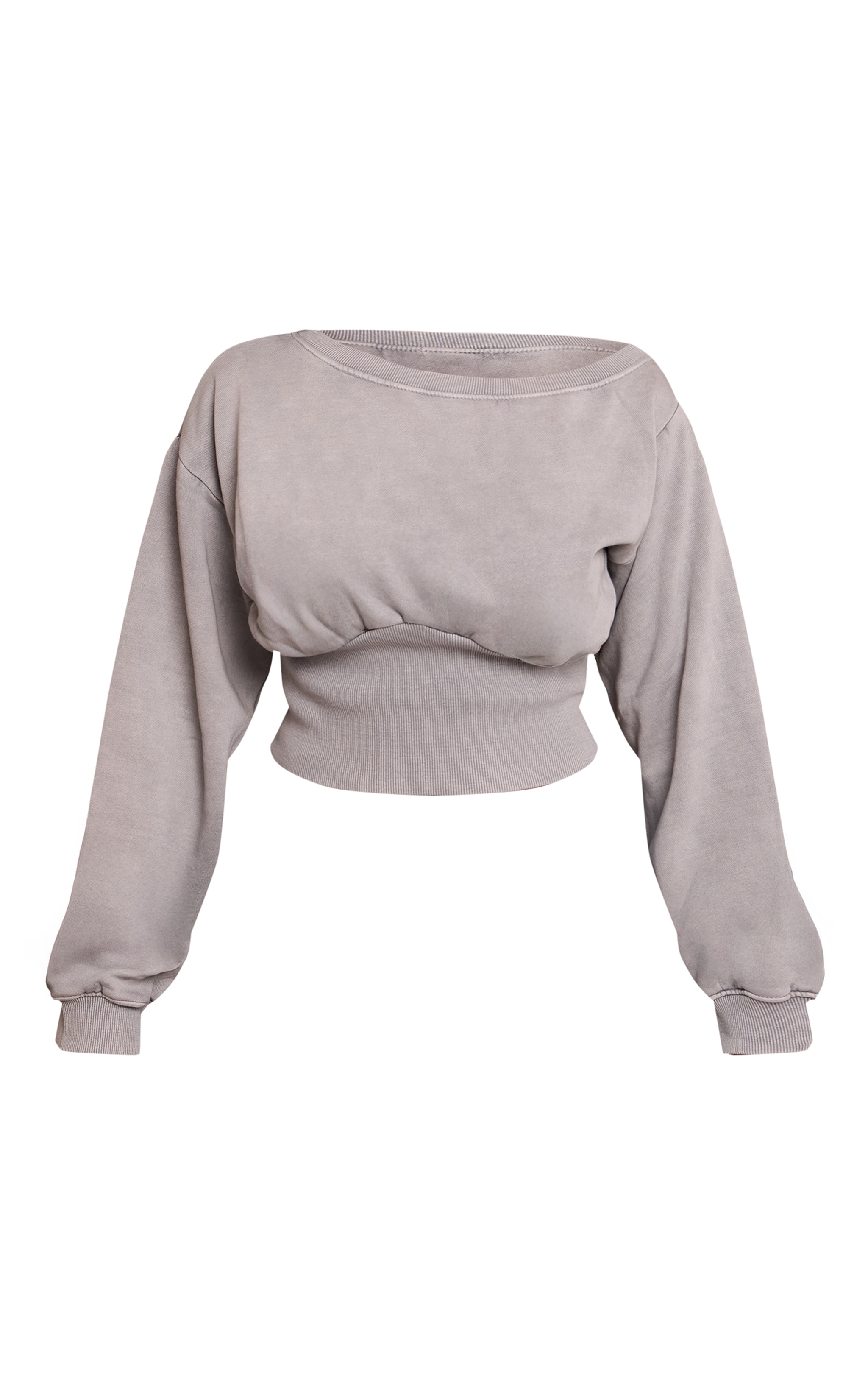 Shape Sweat gris chiné délavé à épaule dénudée et taille cintrée image 5