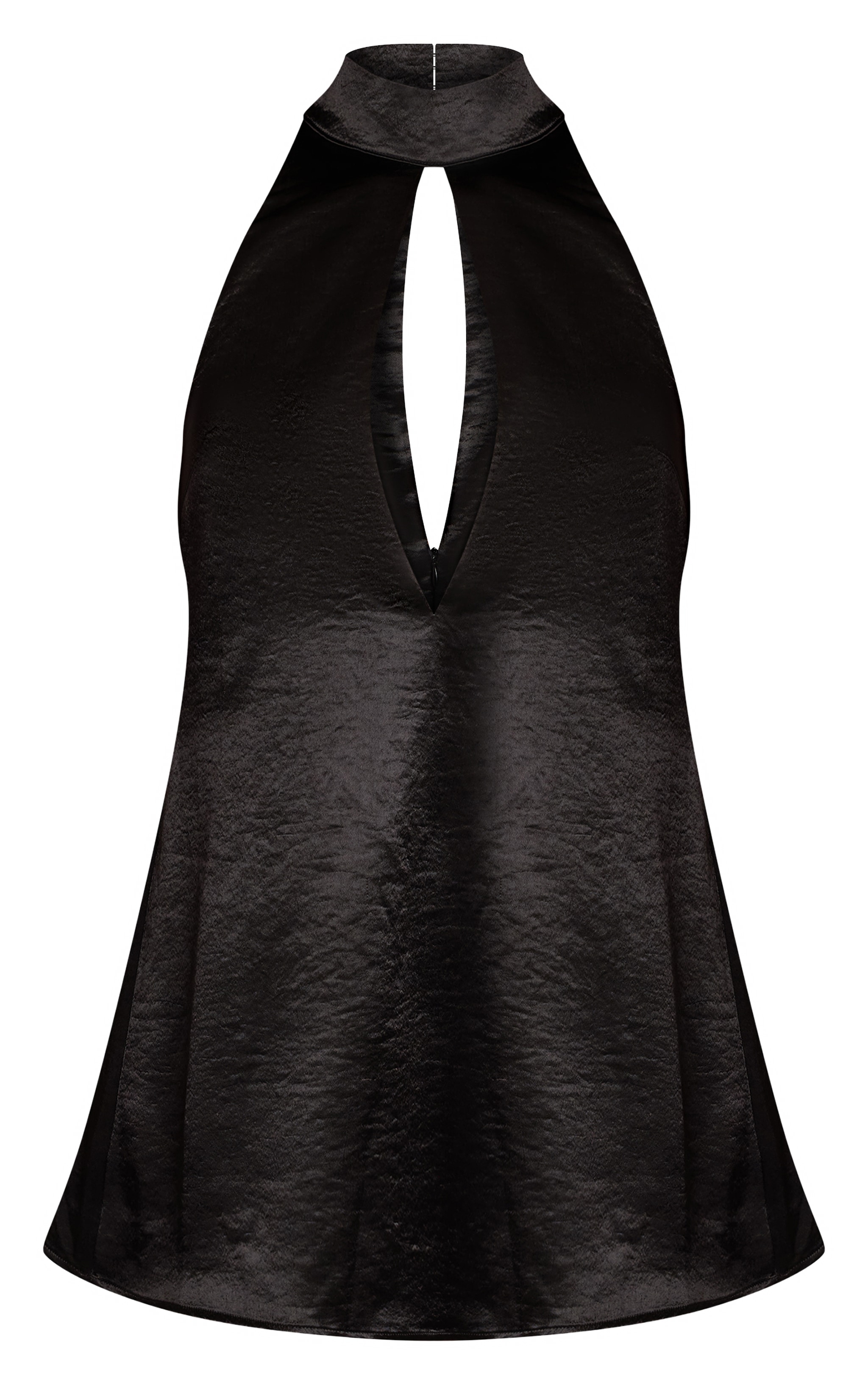 Black Satin Keyhole Shift Dress image 5