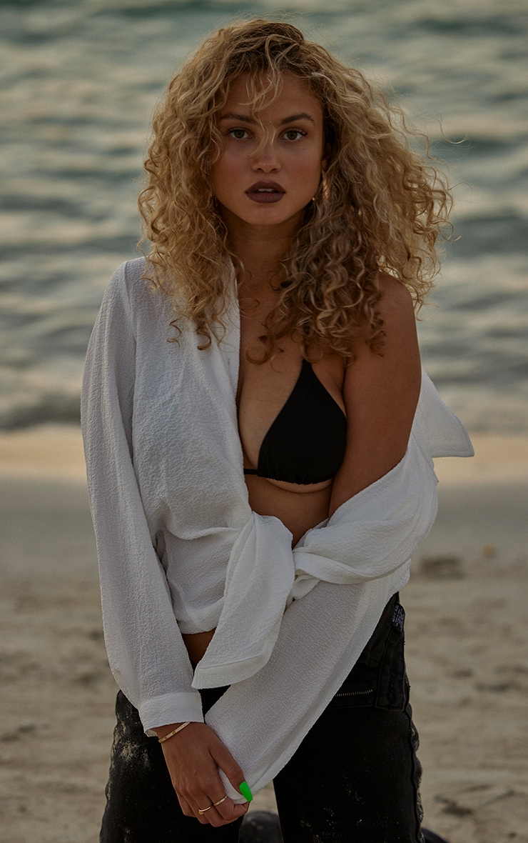 Chemise de plage oversize blanche style lin