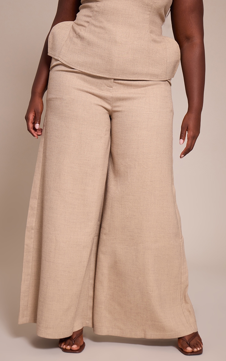 Plus Stone Woven Tailored Extreme Wide Leg Pants image 2
