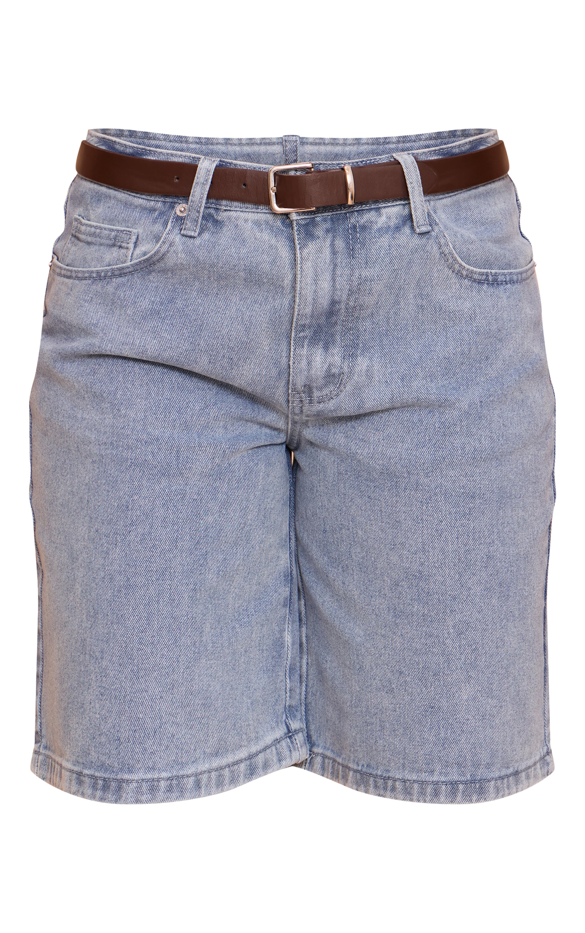 Tall Jort en jean bleu clair délavé image 6