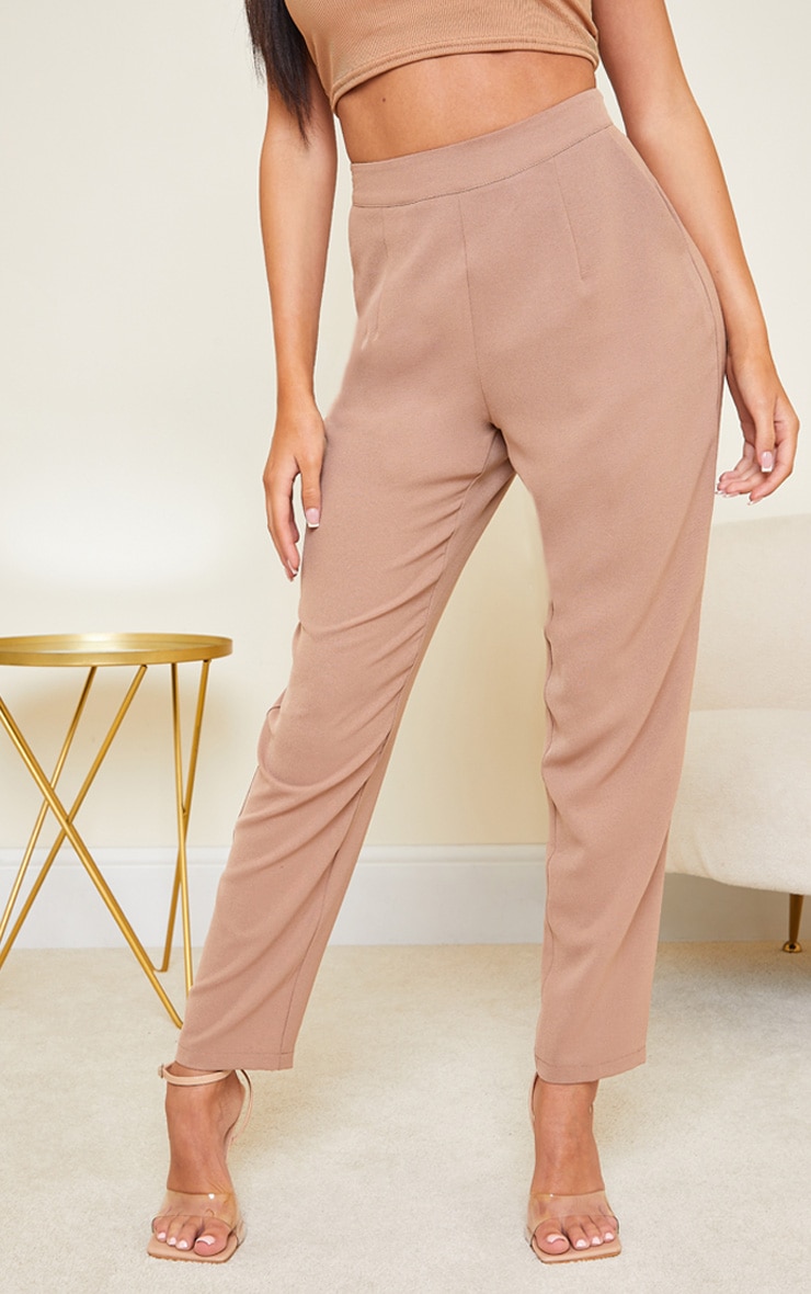 Taupe Tailored Trousers Trousers PrettyLittleThing QA