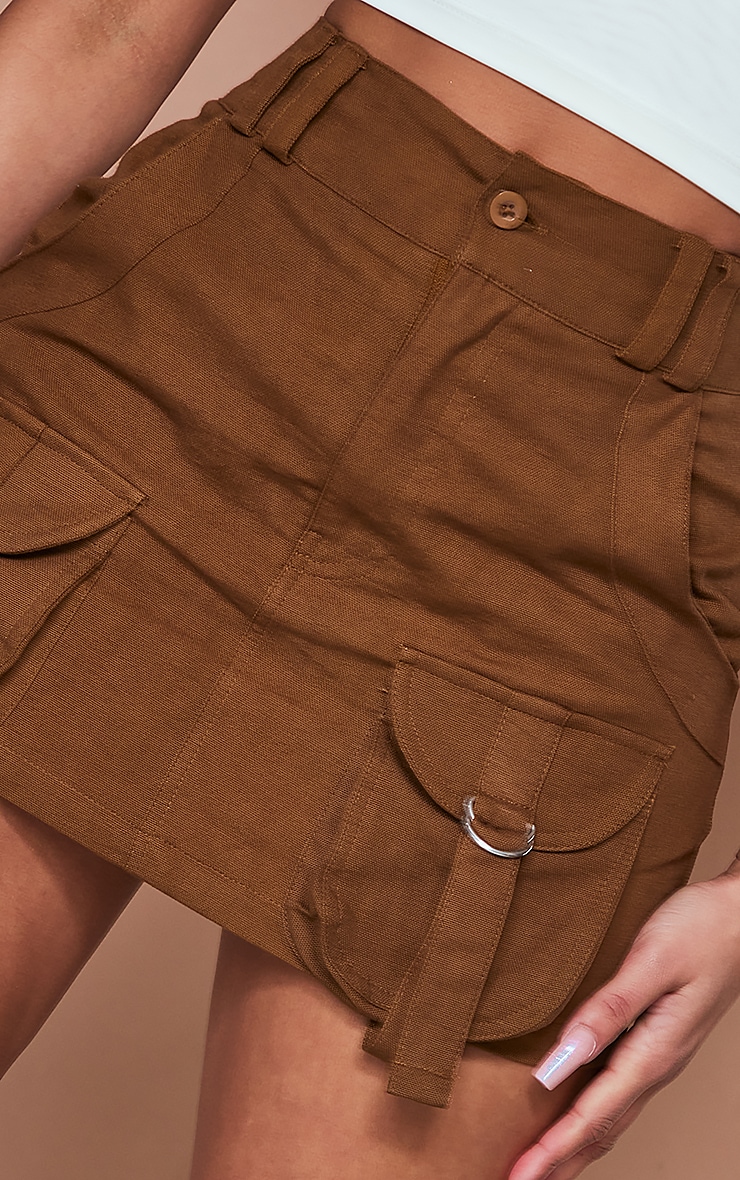 Espresso Cargo Pocket Detail Micro Mini Skirt image 5