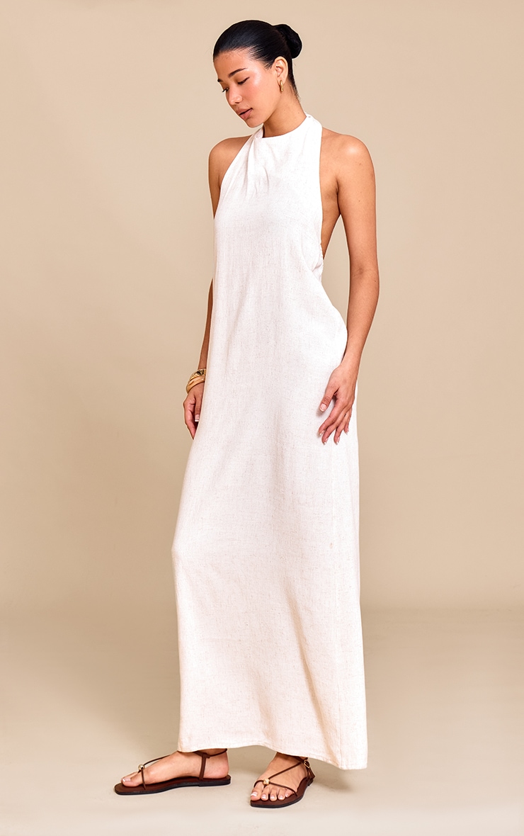 Natural Textured Scoop Back Maxi Dress image 1