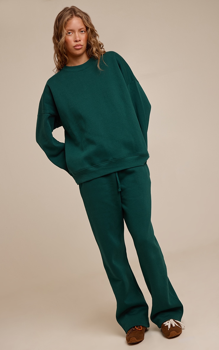 Pine Green Oversized Sweat Tracksuit Set image 1