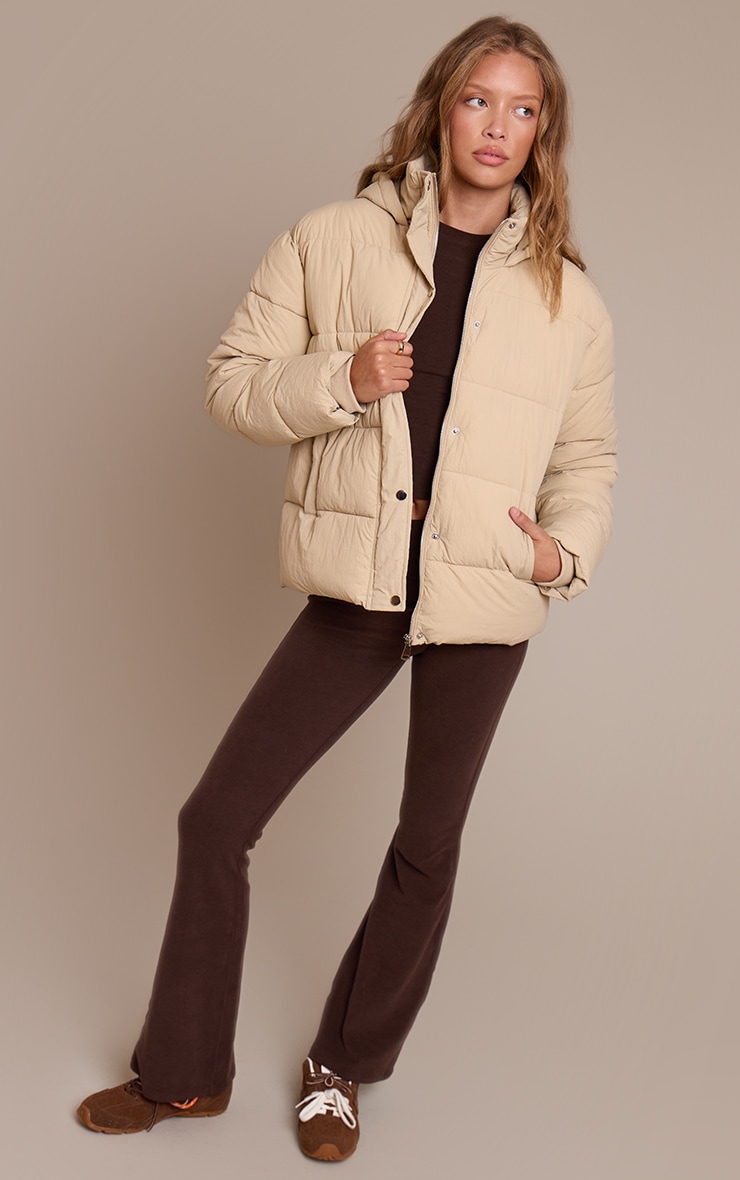Stone Hooded Puffer Jacket image 3