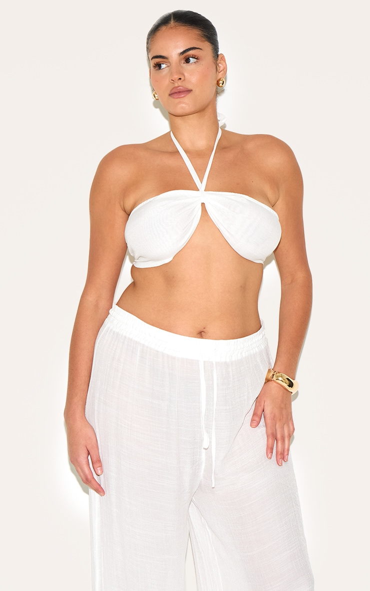 Plus White Pants & Top Set image 4
