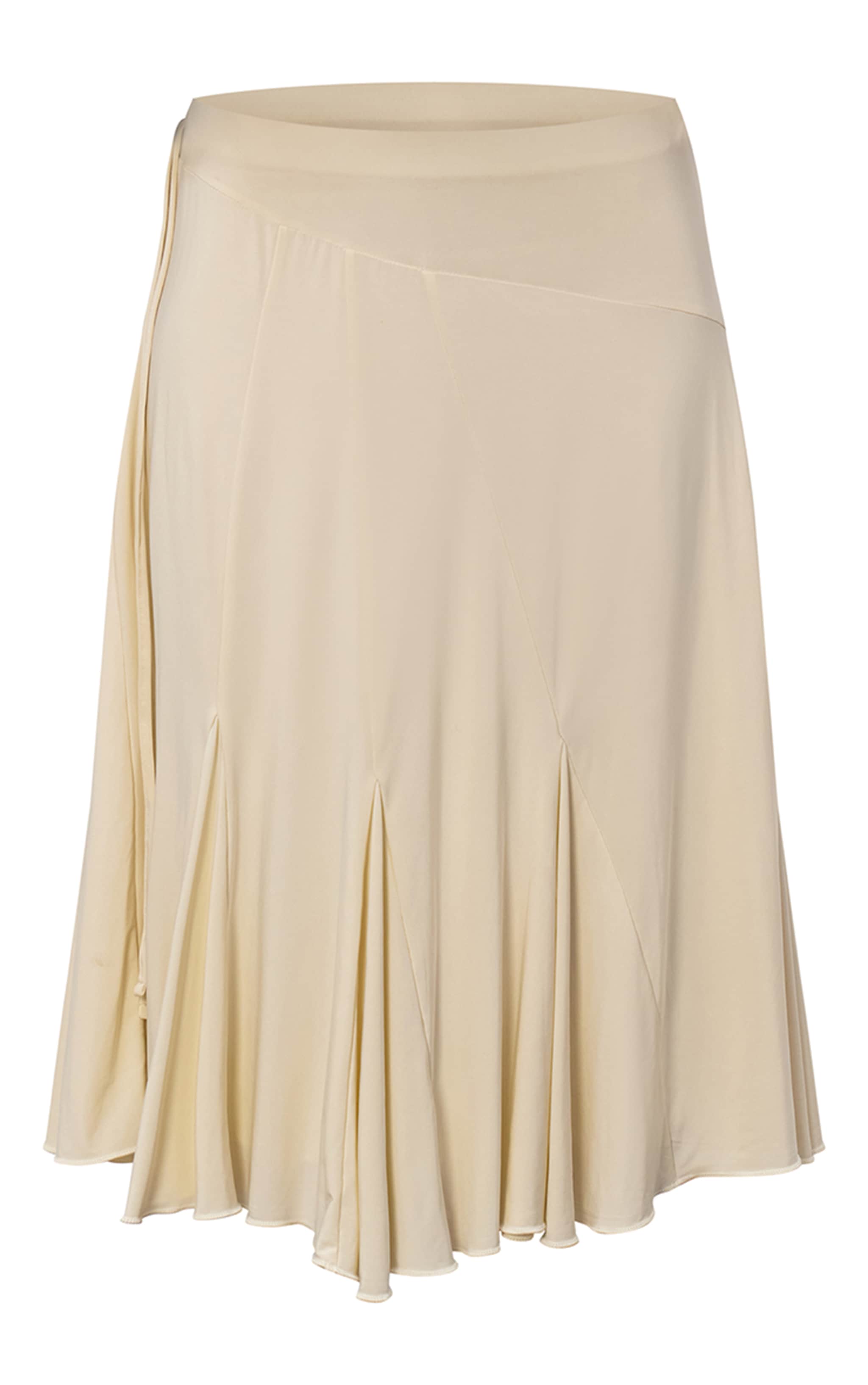 Cream  Slinky Exposed Seam Detail Midi Skirt  image 5