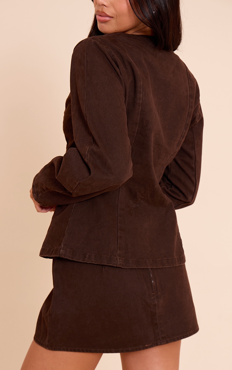 Chocolate Denim Mini Skirt image 3