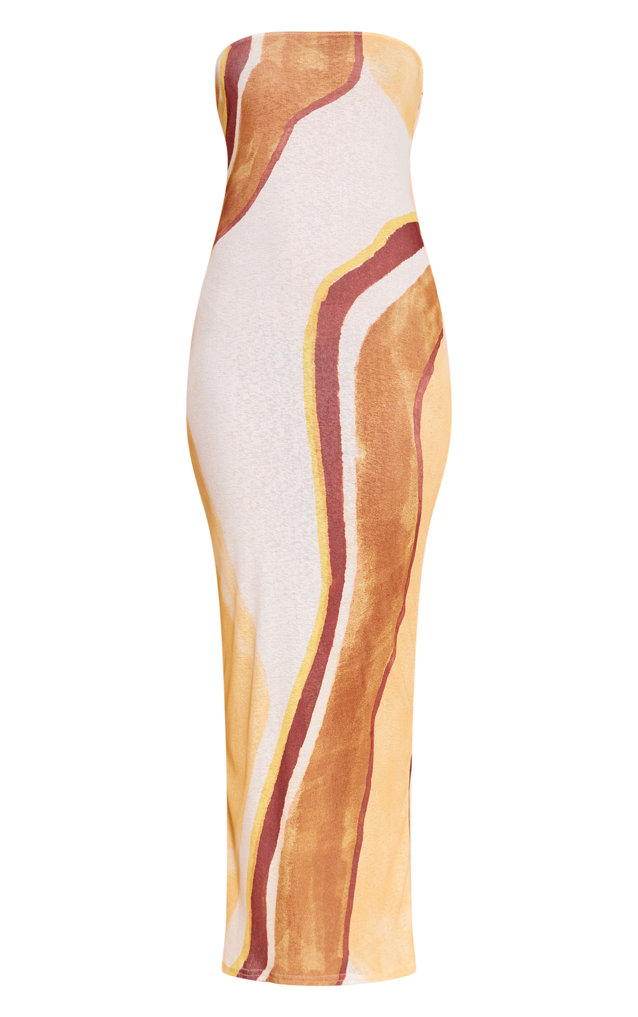 Red Onion Skin Bandeau Abstract Print Maxi Dress image 5
