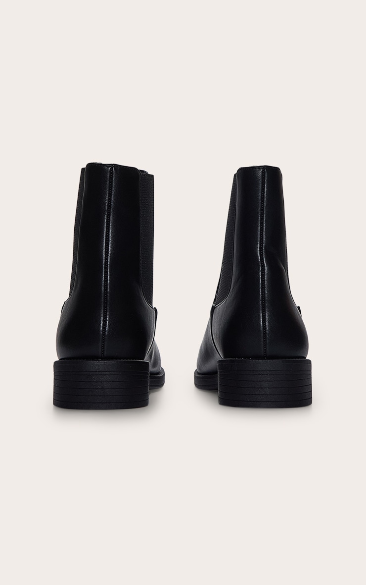 Black Round Toe Basic Chelsea Ankle Boot image 4