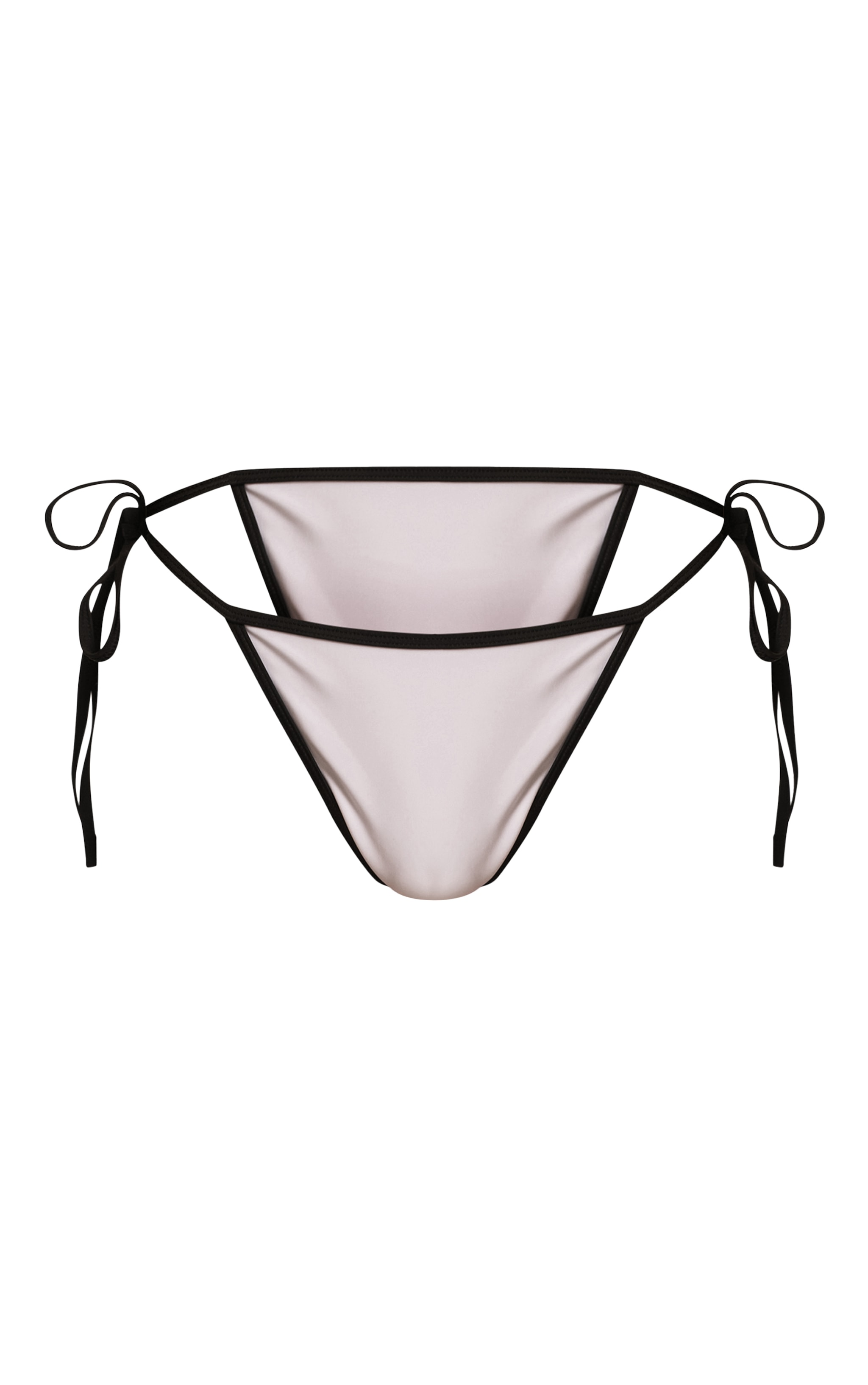 Bas de maillot de bain blanc noué sur les côtés à lisérés contrastants image 5