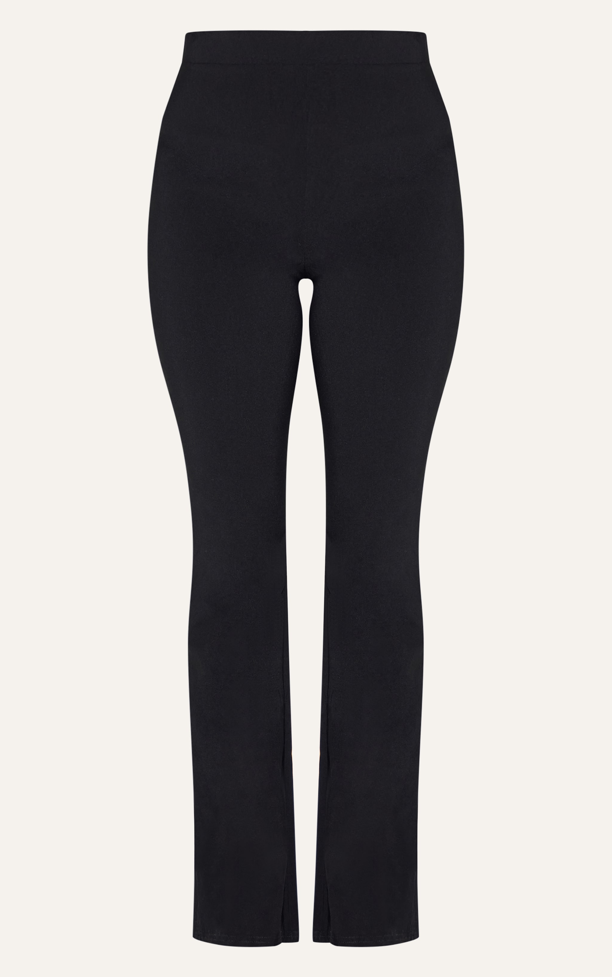 Plus Black Stretch Woven Flare Leg Pants image 5
