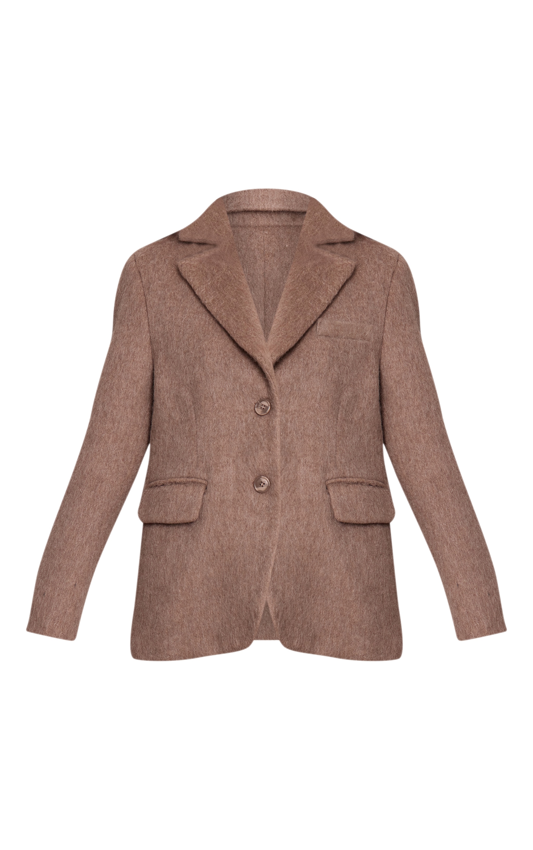 Mink Brushed Wool Look Oversized Blazer image 5